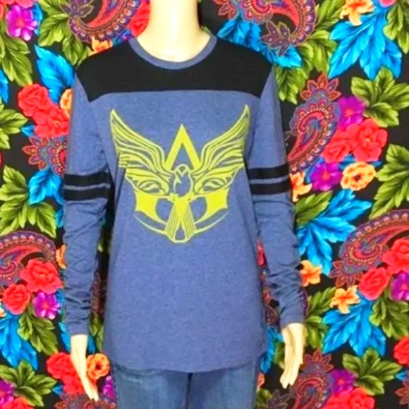 MEN'S ASSASSIN'S CREED BLACK FLAG VIDEO GAME SHIRT MENS SIZE SMALL LONG SLEEVE - Picture 1 of 5